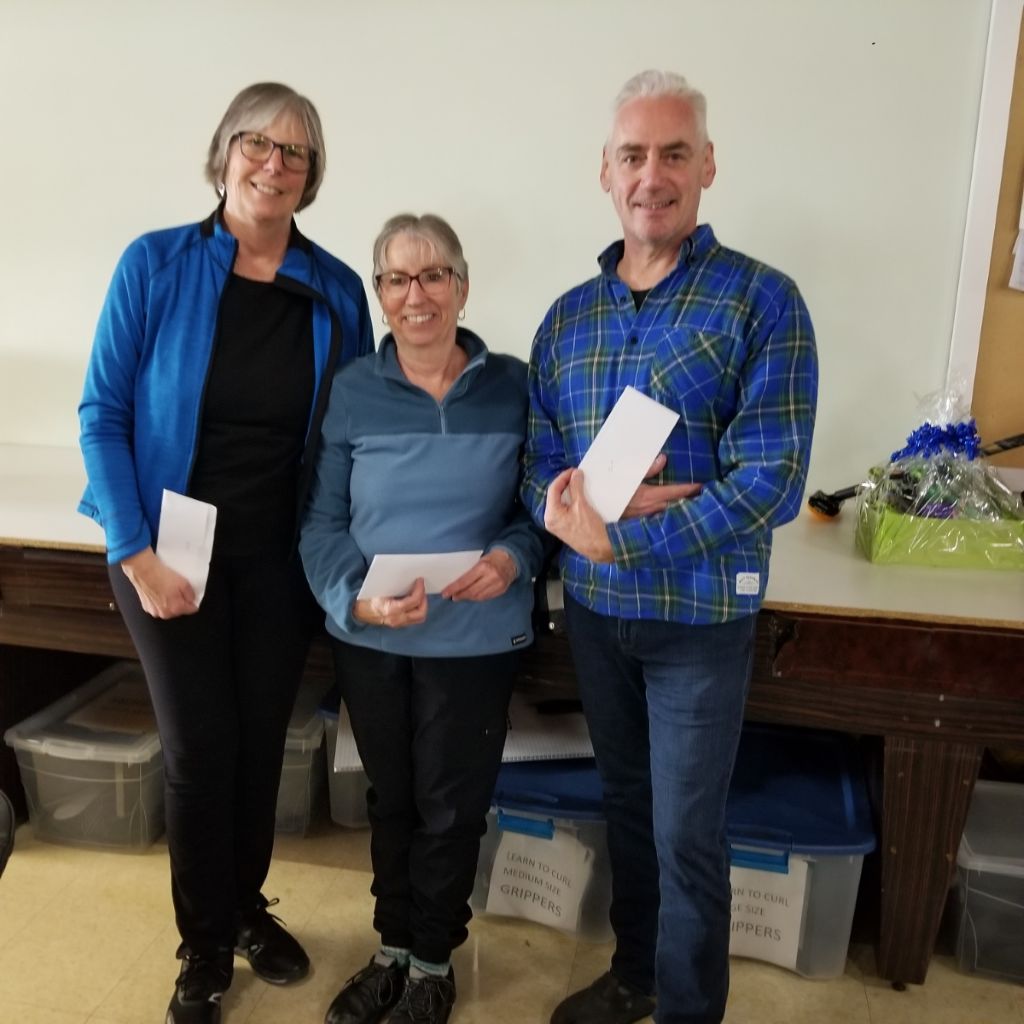 Draw 1: High Score Overall. Dee Pauze, Donna McGirr, Ted Wilson